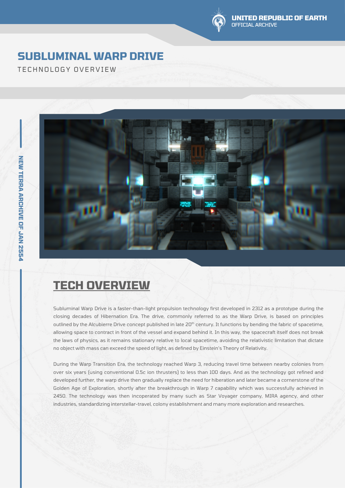 Overview - Subluminal Warp Drive