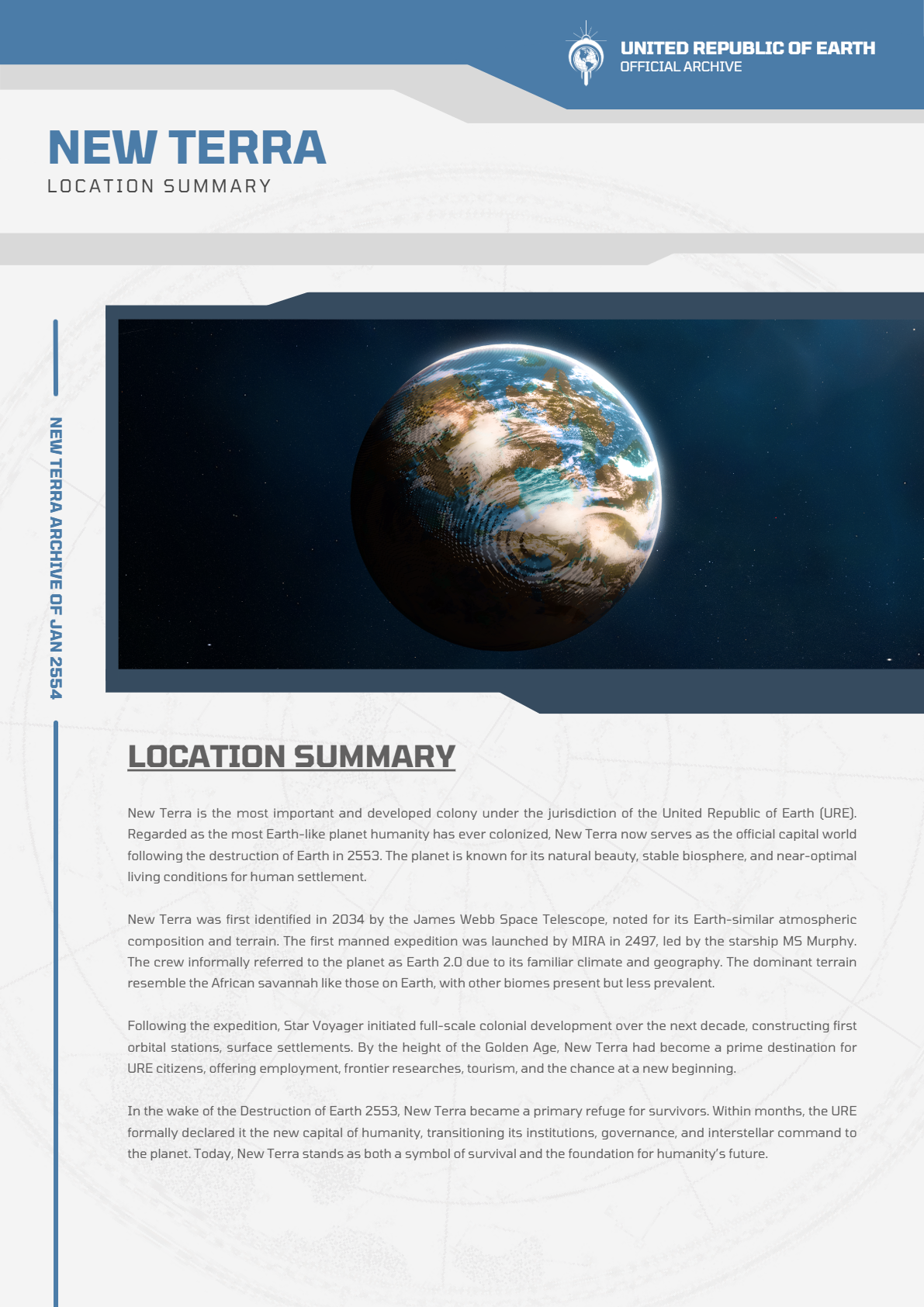 Overview - New Terra