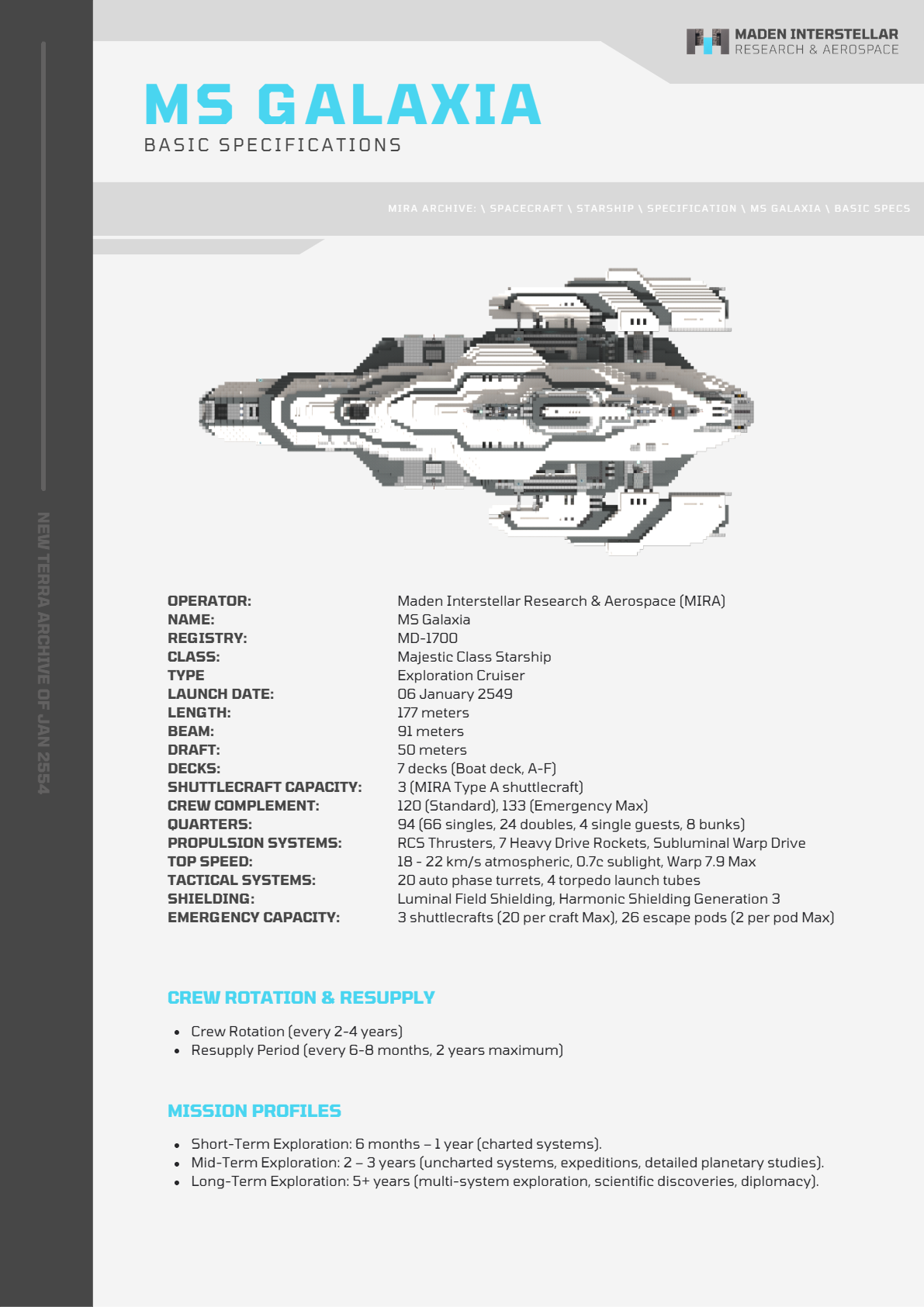 Specs - MD-1700 MS Galaxia