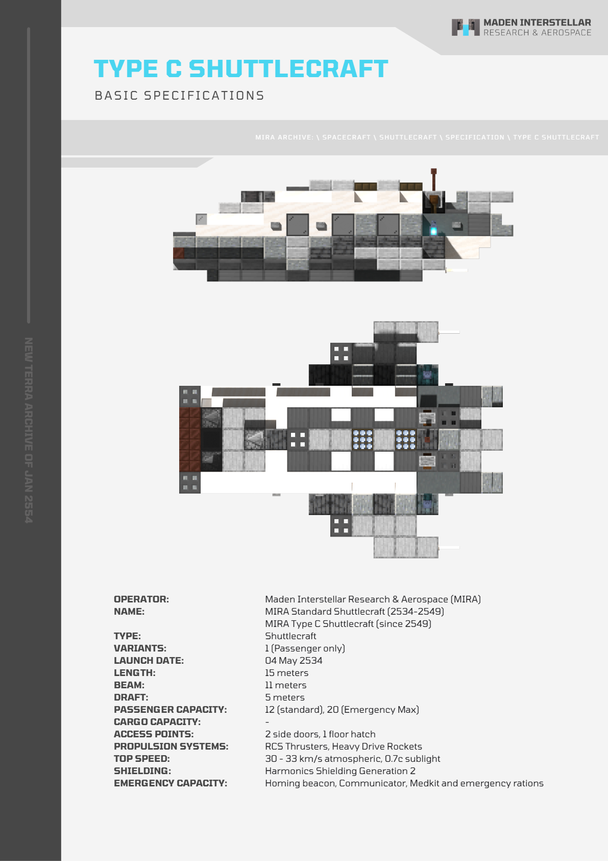 TYPE C Shuttlecraft Specs