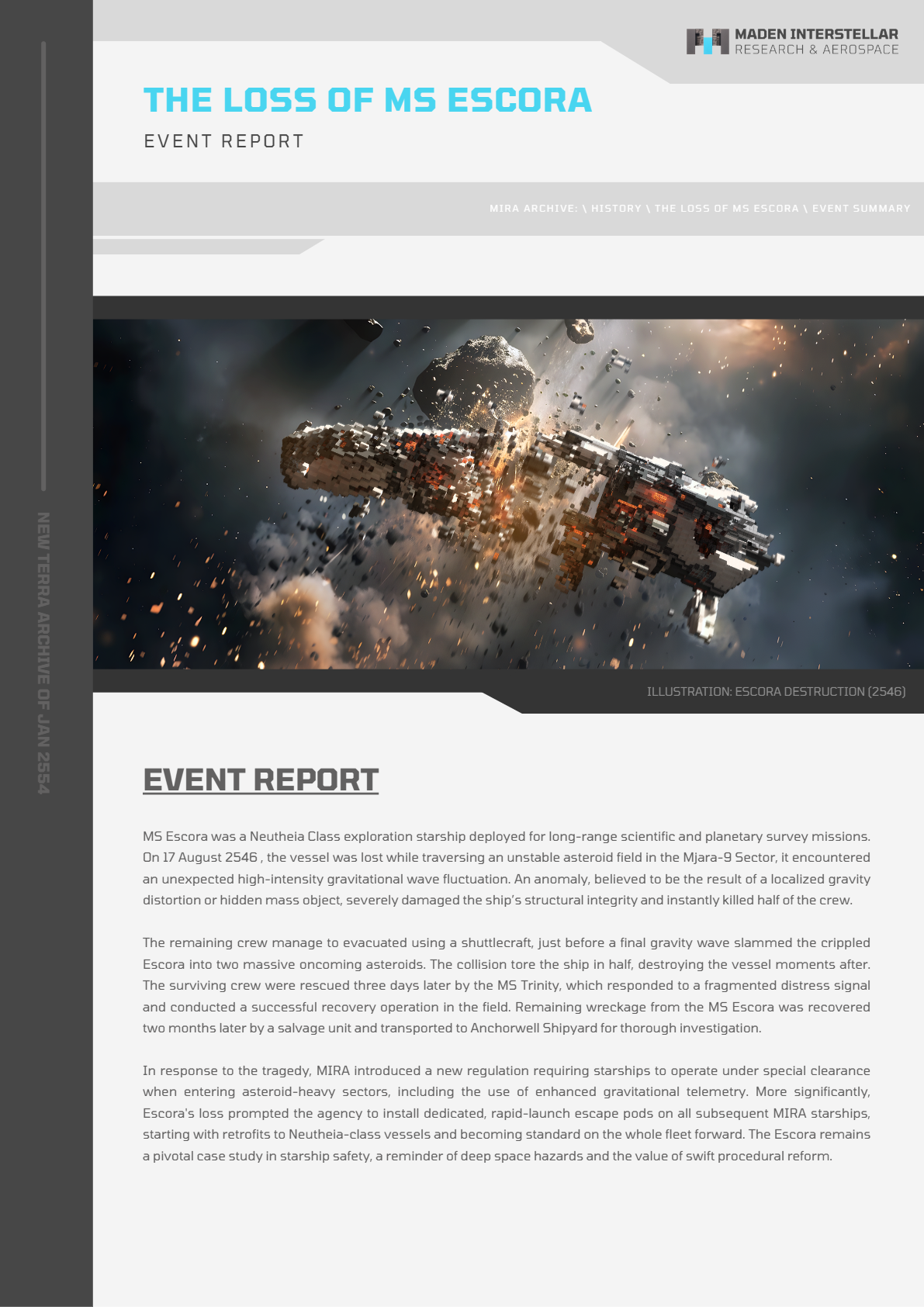 Report - The Loss of MS Escora