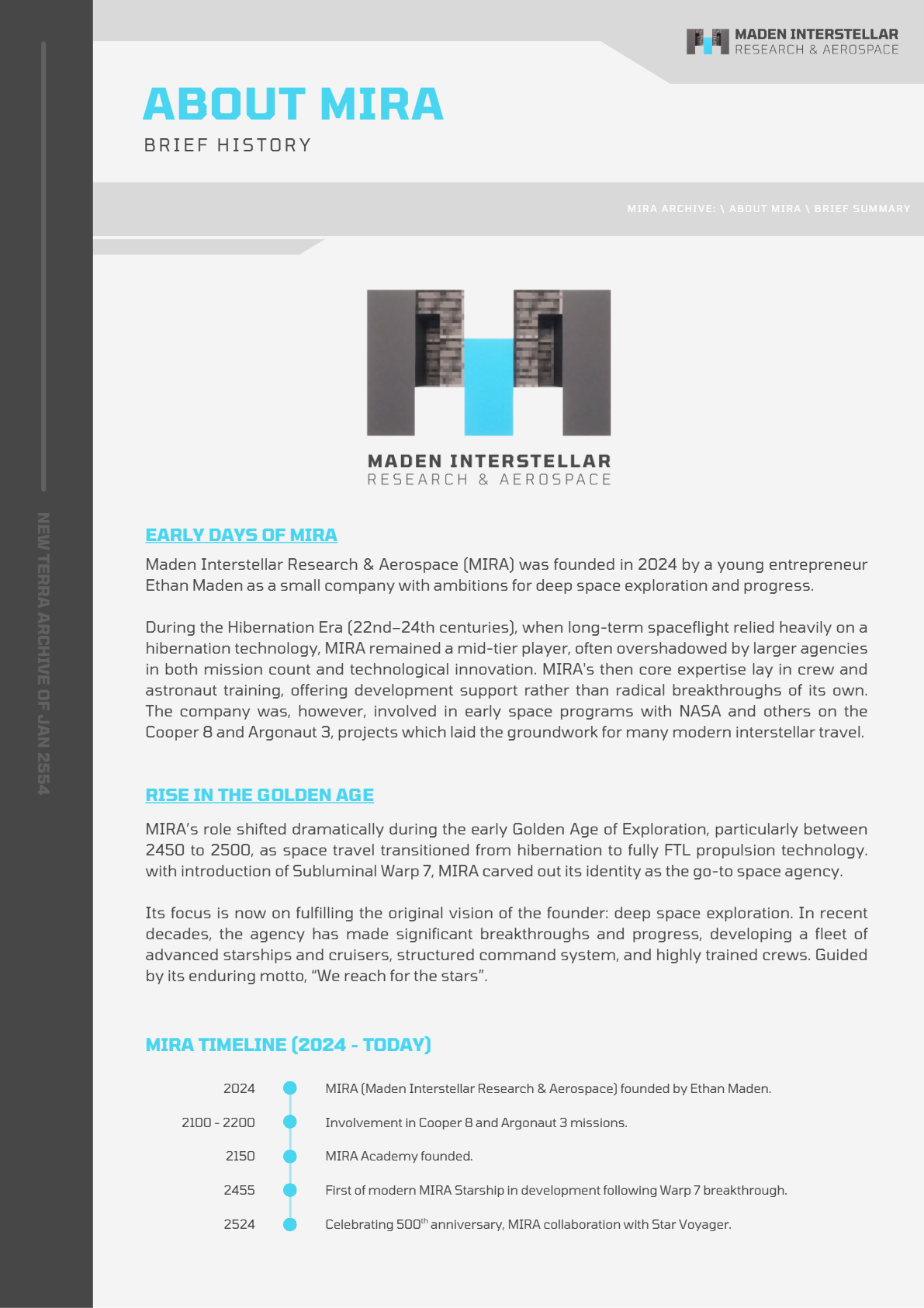 History of MIRA Agency